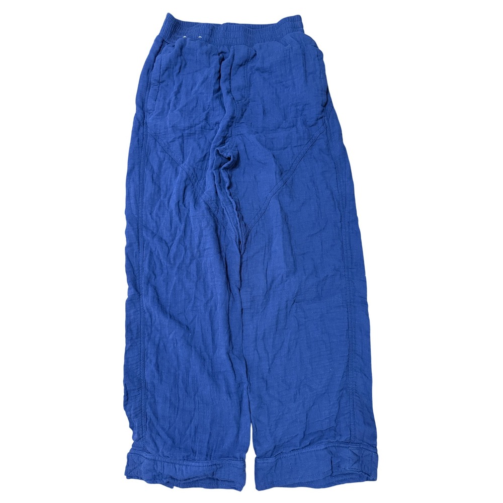 Cotton On Body Gauze Pants Women M Blue Excellent Adjustable Ankle Crinkle Boho
